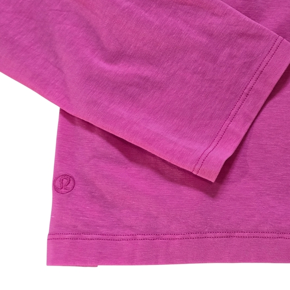 Lululemon Classic-Fit Cotton Blend Long Sleeve Top Sonic Pink Size 6 - Picture 5 of 5